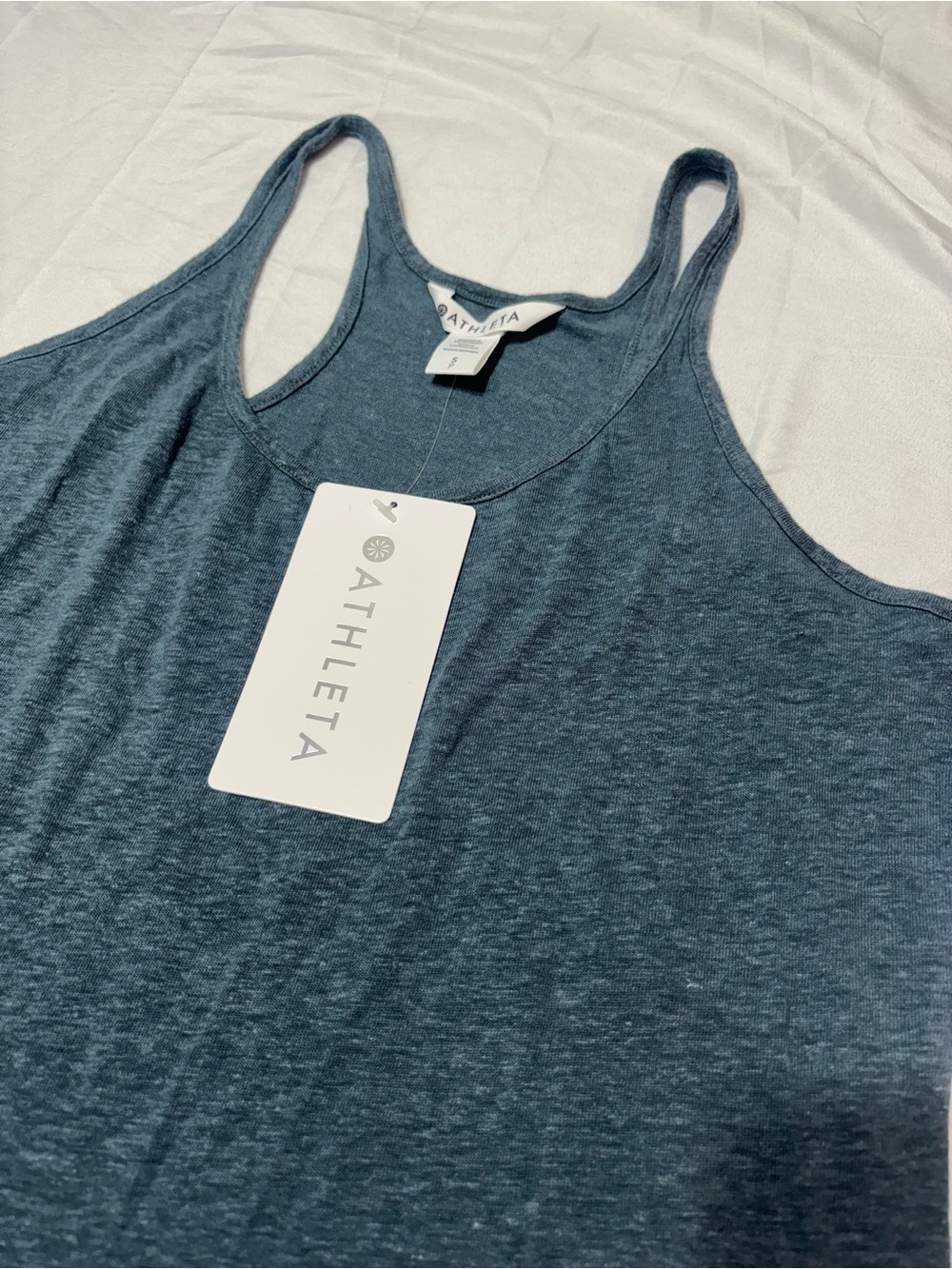NWT Athleta Getaway Linen Blend Tank Top Camisole Small Gray 597544